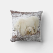 Polaire Beren vrouw en twee cubs Kussen (Voorkant)