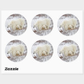 Polaire Beren vrouw en twee cubs Ronde Sticker (Vel)