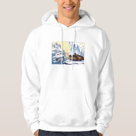 Polaire Beren, walrus en zeehonden Hoodie (Voorkant)