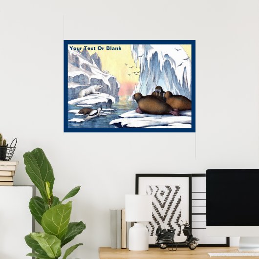 Polaire Beren, walrus en zeehonden Poster (Thuiskantoor)