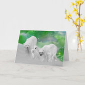 Polaire Beren, welpen en noordelijke lichten Kaart (Gele Bloem)