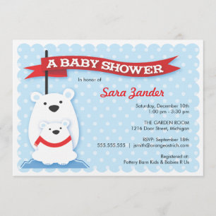 Polaire Beren   Winter Baby Shower-uitnodigingen Kaart