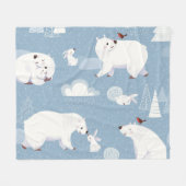 Polaire Beren Winter  Fleece Deken (Voorkant (Horizontaal))