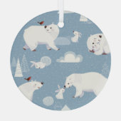 Polaire Beren Winter  Glas Ornament (Achterkant)