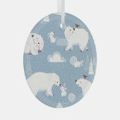 Polaire Beren Winter  Glas Ornament (Voorkant Rechts)