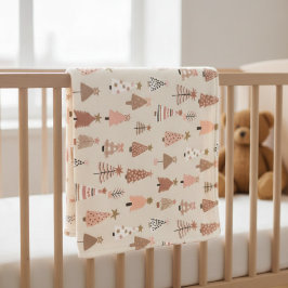 Polaire dekking Sapins de Noël Rose Scandinave Fleece Deken