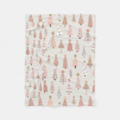 Polaire dekking Sapins de Noël Rose Scandinave Fleece Deken (Voorkant)