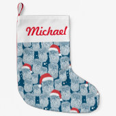 Polaire eigenaars met kerstmis kleine kerstsok (Voorkant)