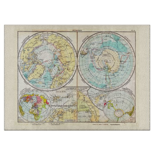 Polaire kaart voor de Duitse taal Snijplank (Voorkant)