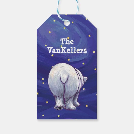 Polaire kerstcadeaus voor Beer Cadeaulabel (Achterkant)