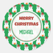 Polaire kerstkerstkerstkerstkerstkerstkerstkerstke ronde sticker (Voorkant)