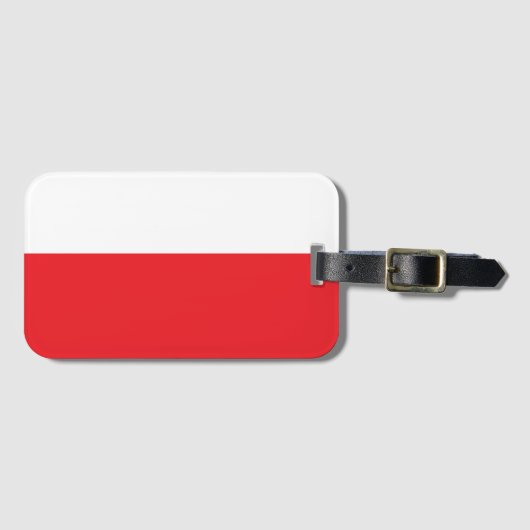 Poland flag bagagelabel (Voorkant (horizontaal))