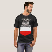 Poland Flag Miniature Schnauzer Dog In Pocket T-shirt (Voorkant volledig)