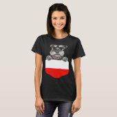 Poland Flag Miniature Schnauzer Dog In Pocket T-shirt (Voorkant volledig)
