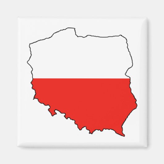 Poland Map-Flag Magneet (Voorkant)