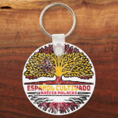Poland Polish Spain Spanish Tree Roots Flag Sleutelhanger (Voorkant)