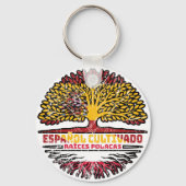 Poland Polish Spain Spanish Tree Roots Flag Sleutelhanger (Achterkant)