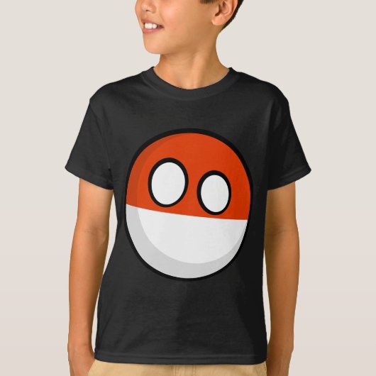 Polandball country bal grappige vlag t-shirt (Voorkant)