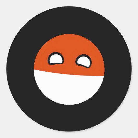 Polandball Countryballs Comics Ronde Sticker (Voorkant)