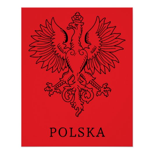Poland's White Eagle Contemporary State Emblem Perfect Poster (Voorkant)
