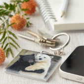 Polar and Black bears hugging Sleutelhanger (Voorkant Rechts)