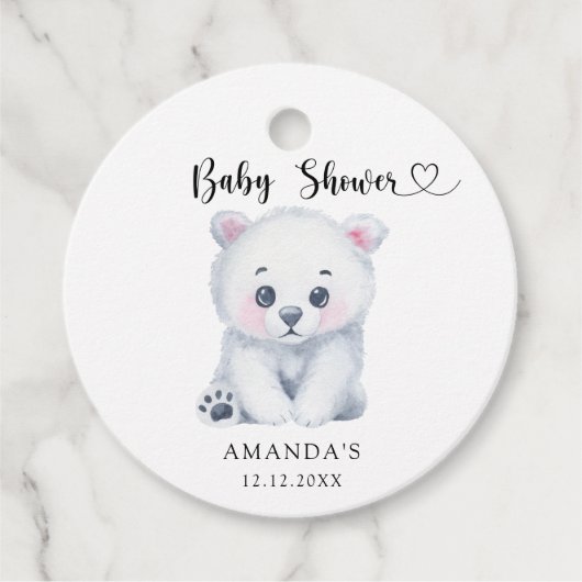 Polar baby beer - Baby shower Bedankjes Labels (Voorkant)