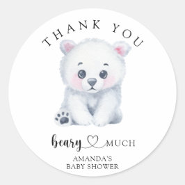 Polar baby beer - dank u beary veel ronde sticker
