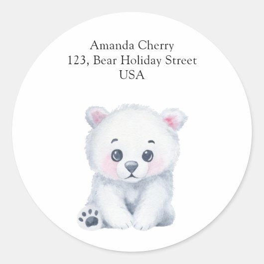 Polar baby beer - verzendlabel ronde sticker (Voorkant)