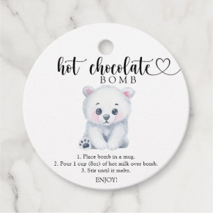 Polar baby beer - Warme chocoladebom Bedankjes Labels