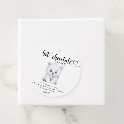 Polar baby beer - Warme chocoladebom Bedankjes Labels (In situ)