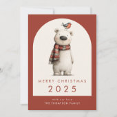 Polar Bear 2026 Calendar Merry Christmas Feestdagenkaart (Voorkant)