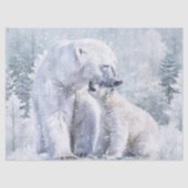 Polar Bear and Cub Watercolor Tissuepapier (Voorkant)