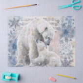 Polar Bear and Cub Watercolor Tissuepapier (Craft)