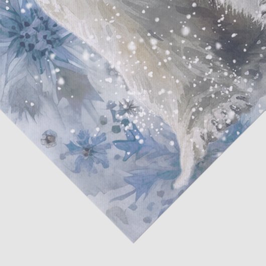 Polar Bear and Cub Watercolor Tissuepapier (Detail)