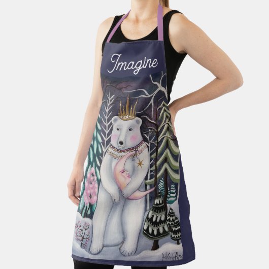 Polar Bear and Moon Winter Whimsical Art Schort (Insitu)