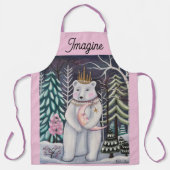 Polar Bear and Moon Winter Whimsical Art Schort (Voorkant)