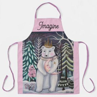 Polar Bear and Moon Winter Whimsical Art Schort