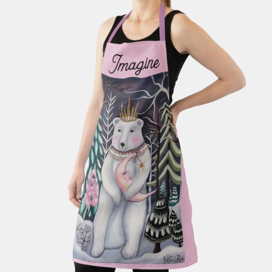 Polar Bear and Moon Winter Whimsical Art Schort (Insitu)