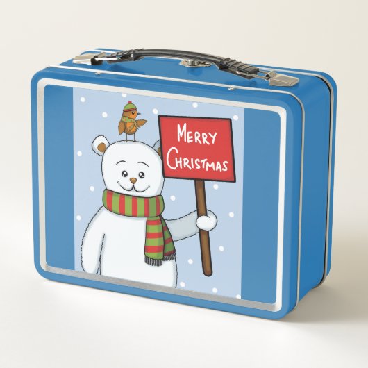 Polar Bear and Robin Christmas Greeting (Achterkant)