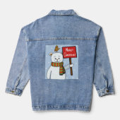 Polar Bear and Robin Christmas Greeting Denim Jacket (Achterkant)