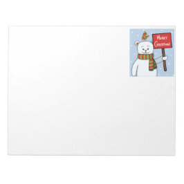 Polar Bear and Robin Christmas Greeting Notitieblok