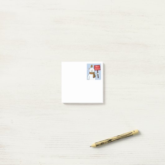 Polar Bear and Robin Christmas Greeting Post-it® Notes (Op bureau)