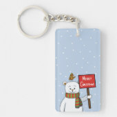Polar Bear and Robin Christmas Greeting Sleutelhanger (Voorkant)