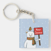 Polar Bear and Robin Christmas Greeting Sleutelhanger (Voorkant)