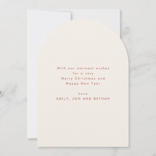 Polar Bear and Robin Merry Christmas Arch Feestdagenkaart (Achterkant)