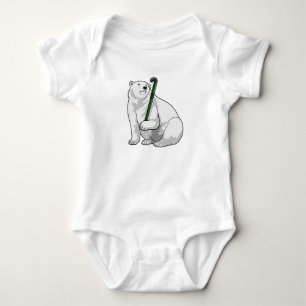 Polar bear at Hockey with Hockey stick Romper
