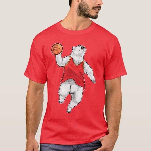 Polar bear Basketball player Basketball Sports T-shirt (Voorkant)