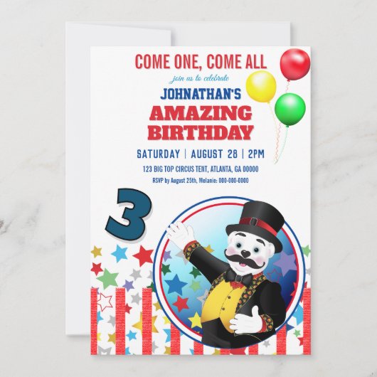 Polar Bear Big Top Circus Kaart (Voorkant)