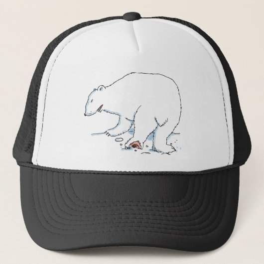 Polar Bear black and white foam trucker hat Trucker Pet (Voorkant)
