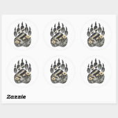 Polar Bear Botanical Footprint Nature Sticker (Vel)